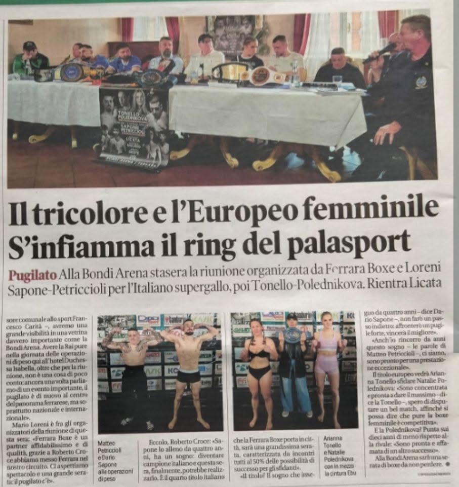 Il tricolore e l’Europeo femminile — s’infiamma il ring del palasport
