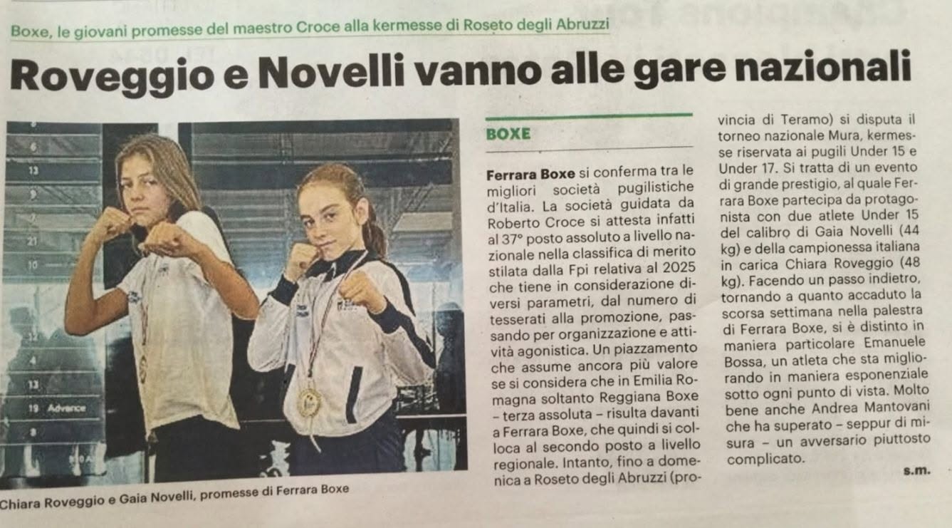 Roveggio e Novelli vanno alle gare nazionali